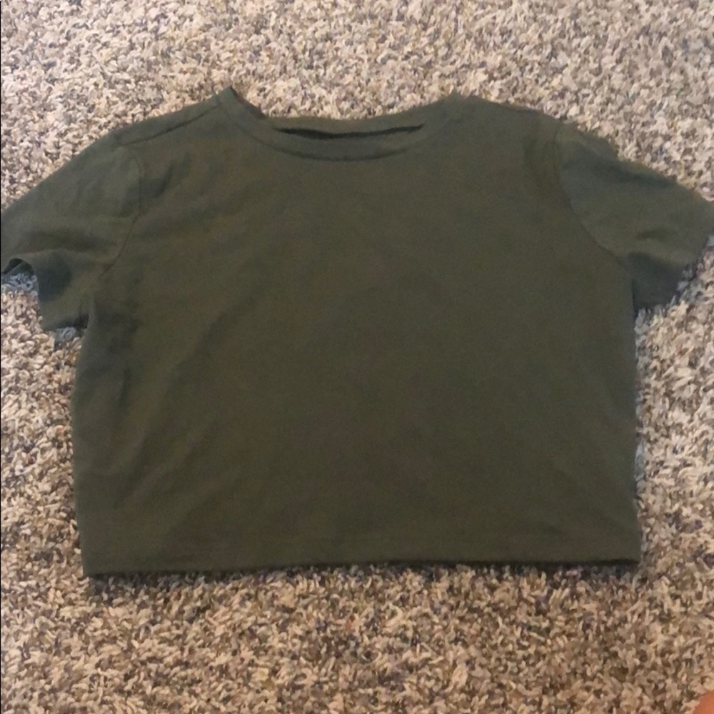 Dark Green Cropped Top